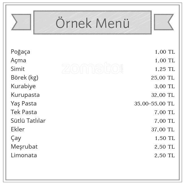 Dilek Pastanesi Menü, Dilek Pastanesi, Haseki, İstanbul için Menü