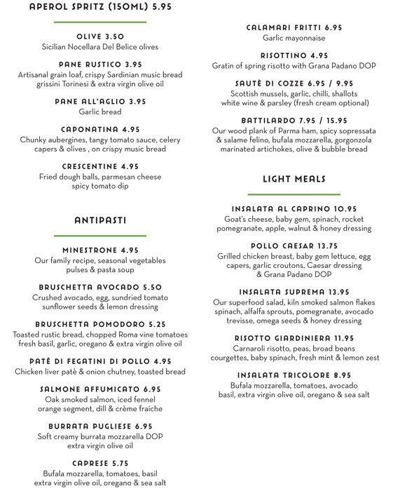 Menu at Spaghetti House pub & bar, London, 24 Cranbourn St