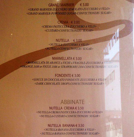 Menu di 125 Centoventicinque 