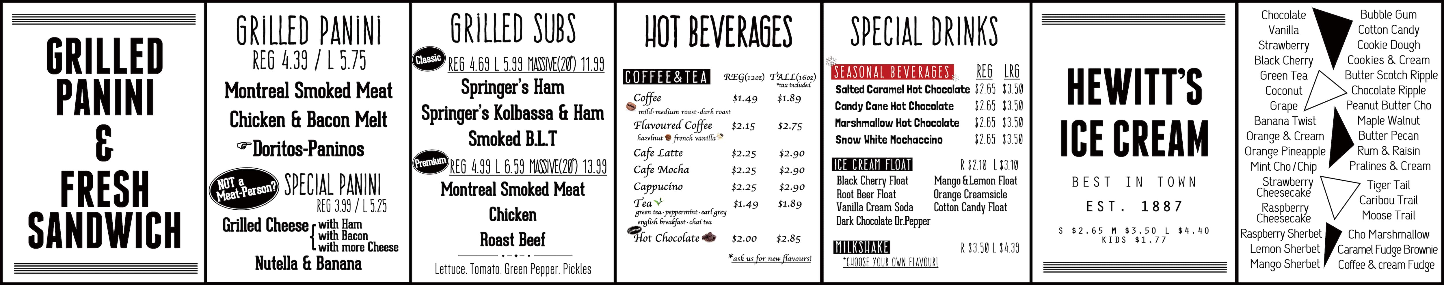 Grilled Panini & Hewitt's Dairy Ice Cream Menu Urbanspoon/Zomato
