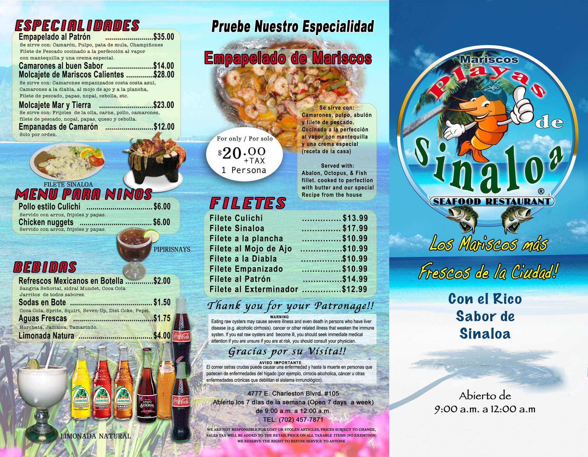 Playas de Sinaloa Restaurante Menu Urbanspoon/Zomato