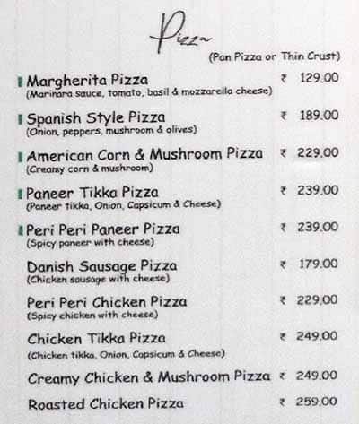 Café H menu