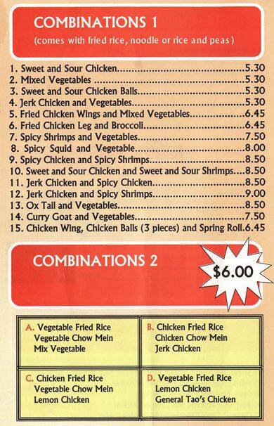 Caribbean House menu