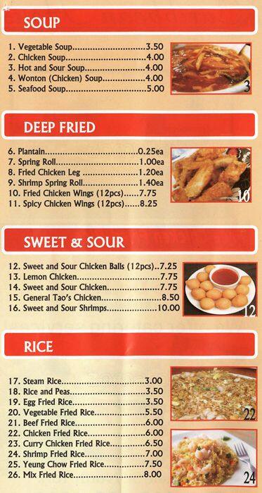 Caribbean House menu