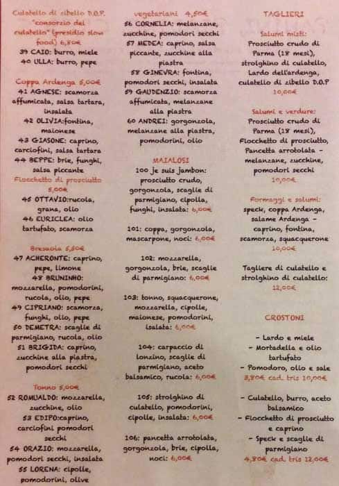 Menu di Je suis Jambon 