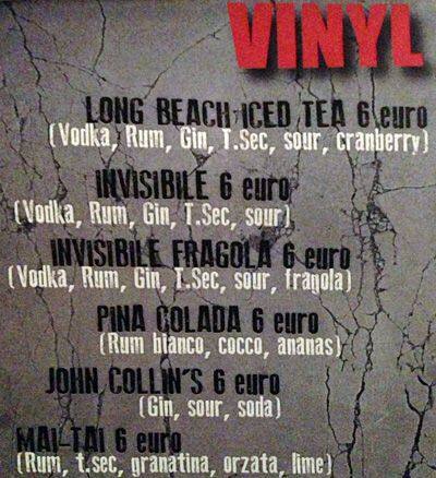 Menu di Vinyl Pub 