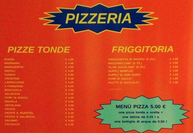 Menu di Pizzeria Rugantino e Pachino 