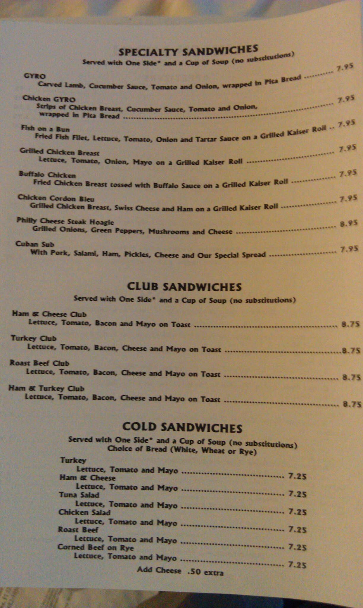 Menu at Argos Family Diner restaurant, Apopka, E Semoran Blvd