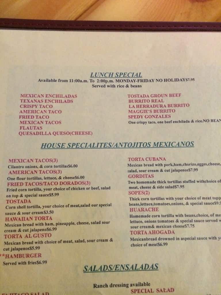 La Herradura Menu, Menu for La Herradura, Oneill, Oneill Urbanspoon