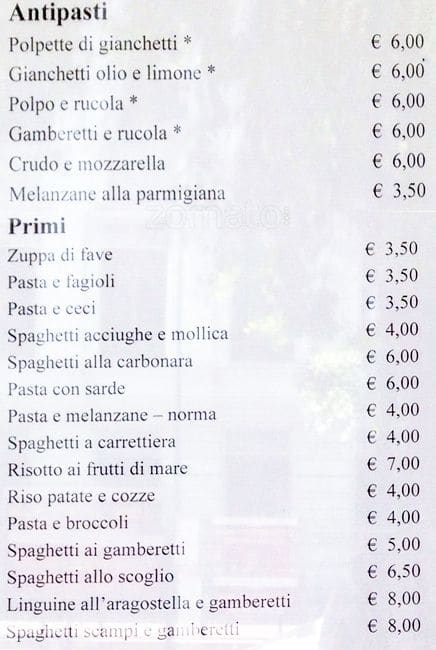 Menu di Da Missi 