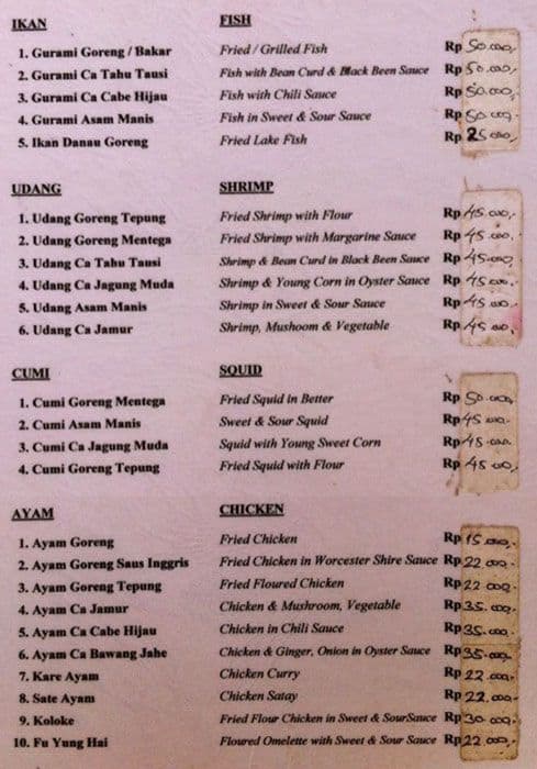 Rumah Makan Anda Menu, Menu for Rumah Makan Anda, Bedugul, Bali ...