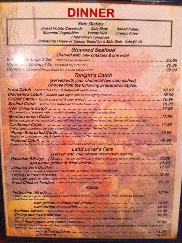 Menu at Desoto's Seafood Kitchen pub & bar, Gulf Shores