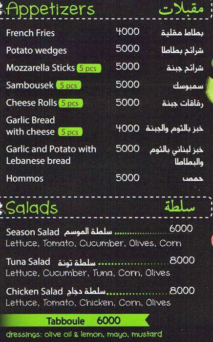 Kebabnar menu