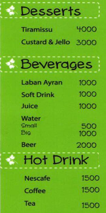 Kebabnar menu