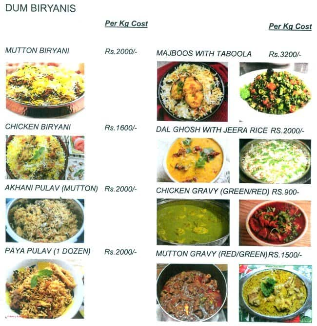 Shahi Biryani House Menu, Menu for Shahi Biryani House, Chembur, Mumbai