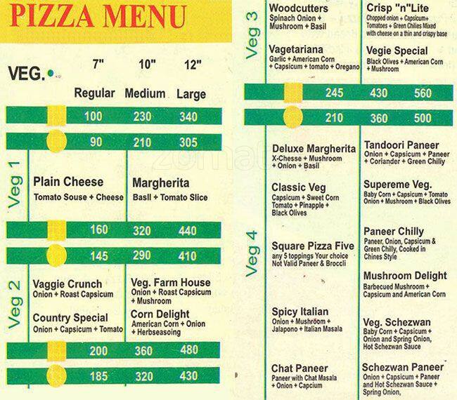 Square Pizza Corner Menu, Menu for Square Pizza Corner, Mira Road