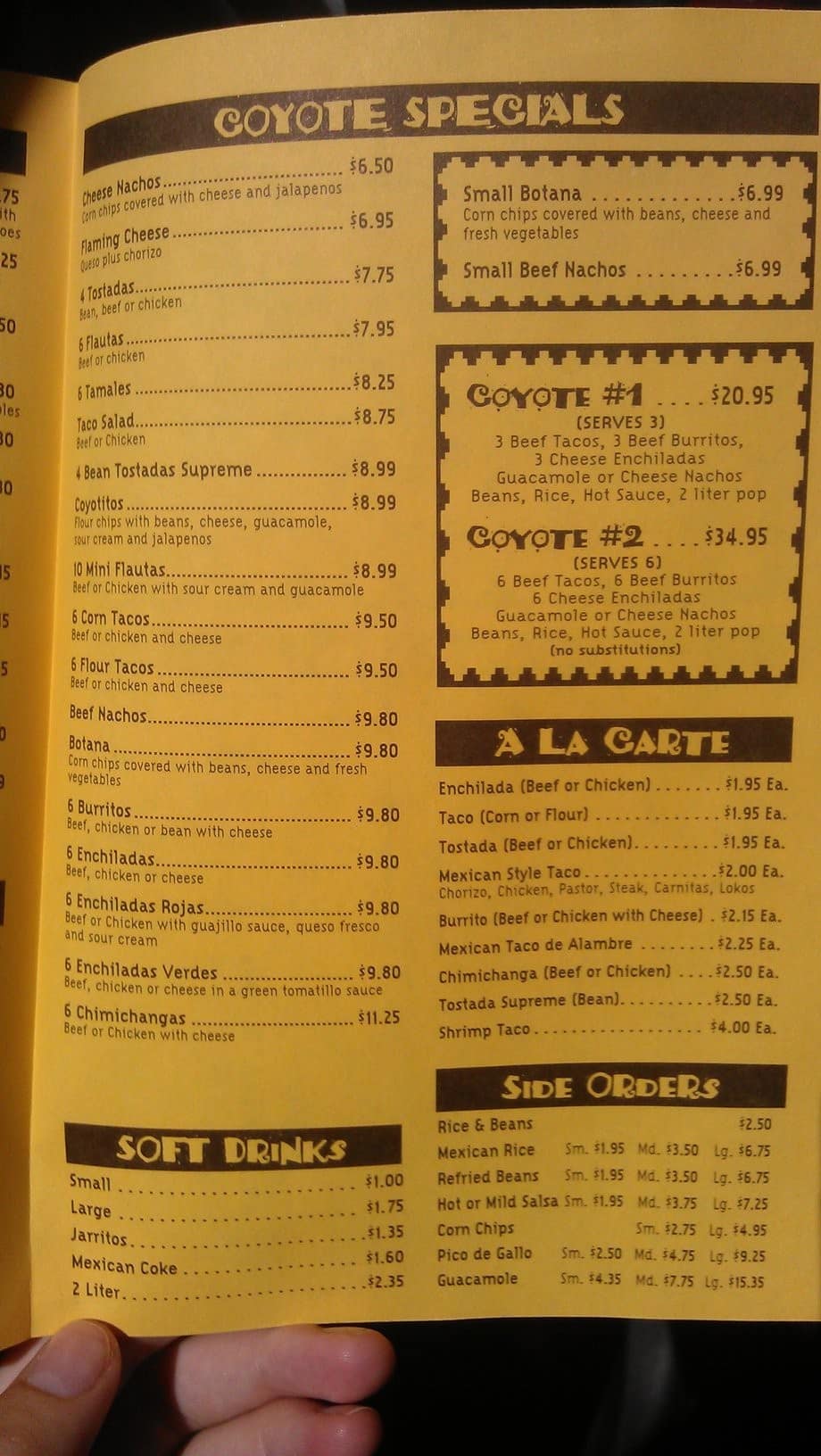 Menu at El Coyote Loko restaurant, Livonia