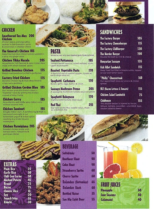 Menu at Dessert Factory desserts, Cebu City, F. Ramos Ext.