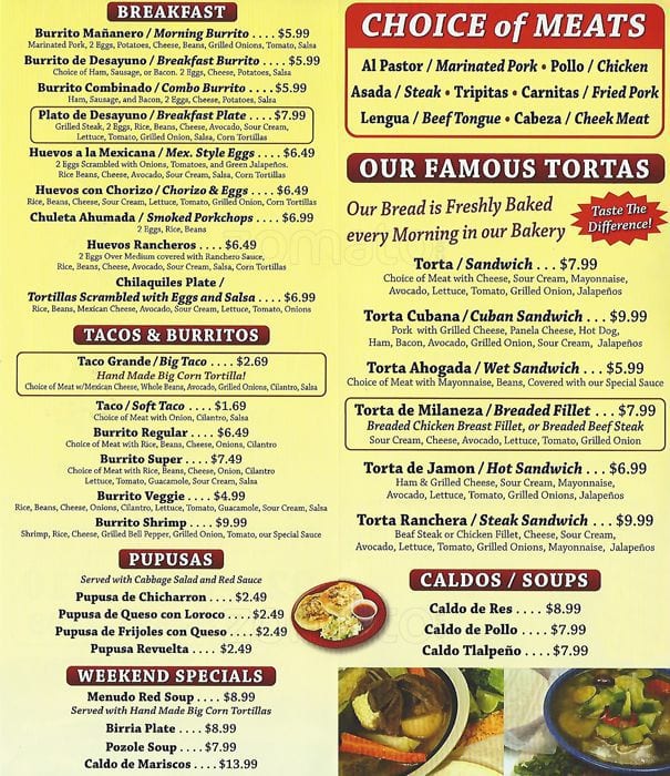 Los Rancheros Taqueria Menu, Menu for Los Rancheros Taqueria, Concord