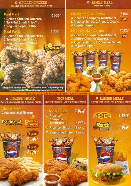 Pollo Campero Menu, Menu for Pollo Campero, Connaught Place, New Delhi ...