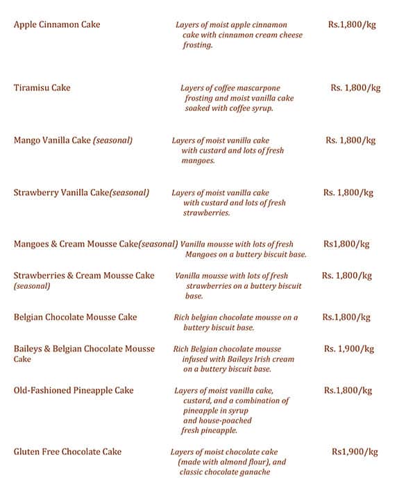 The Mellow Yellow Co. menu