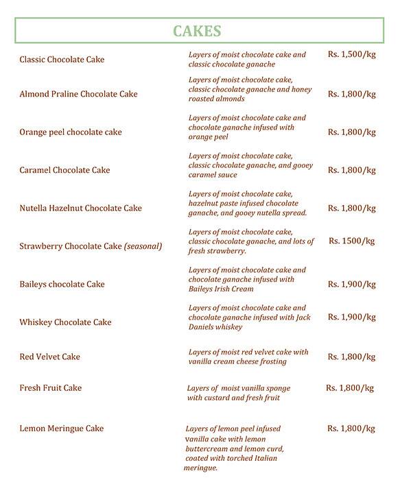 The Mellow Yellow Co. menu