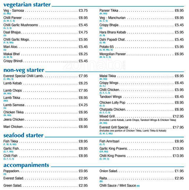 Everest Spice Menu, Menu for Everest Spice, Edgware, London Zomato UK