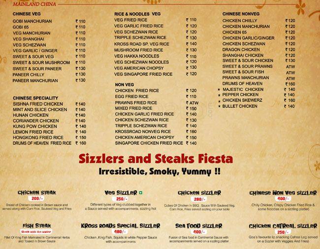 Krossroads Menu, Menu for Krossroads, Margao, Goa Zomato