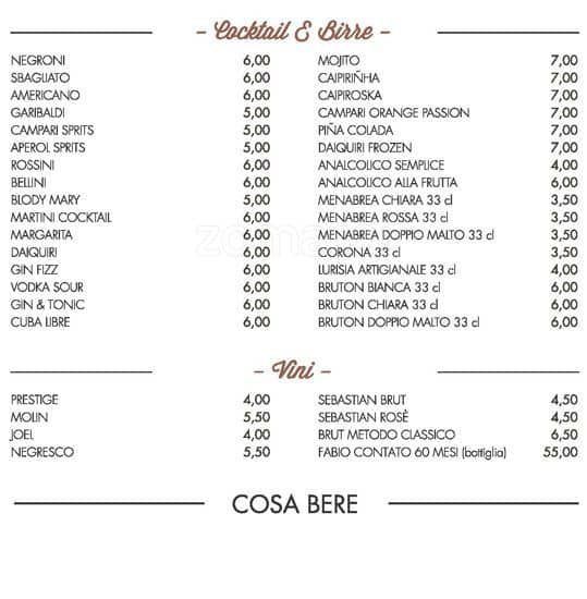Menu di MOMENTI ITALIANI | Cocktail Bistrot - Sesto San Giovanni 