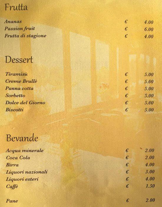 Menu di Antico Tevere 