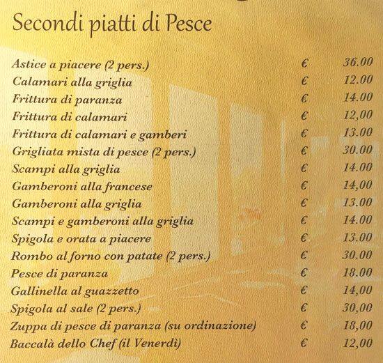 Menu di Antico Tevere 