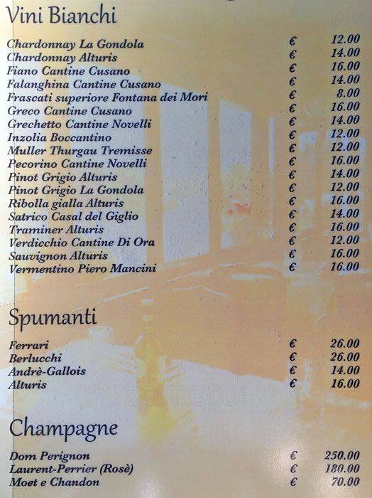Menu di Antico Tevere 