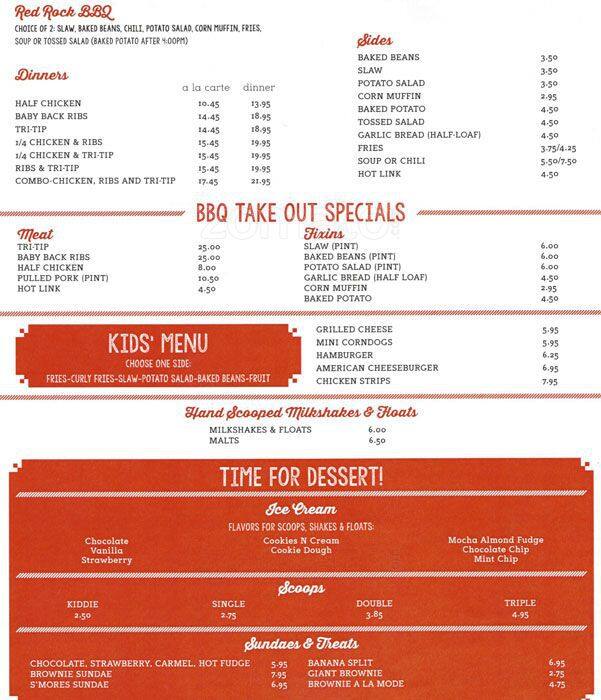 Menu at North Napa BBQ, Napa, Byway E