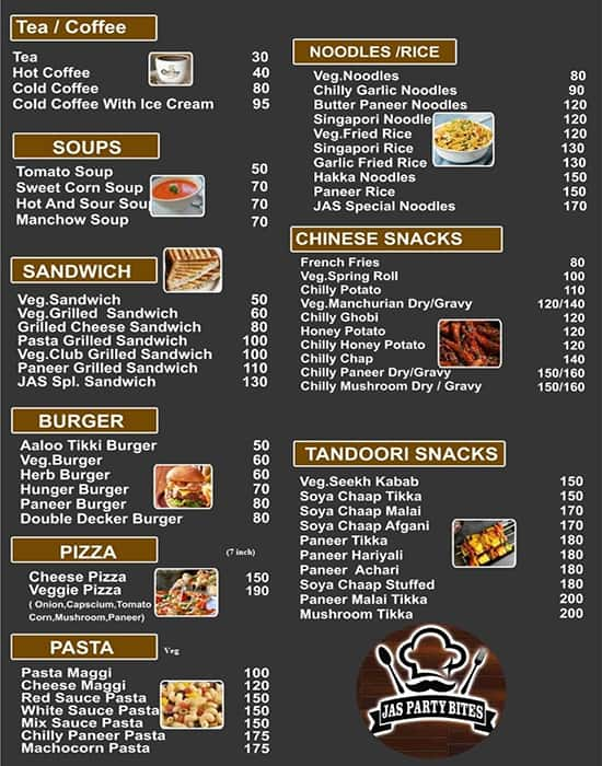 Menu of Jas Party Bites, Alipur, New Delhi