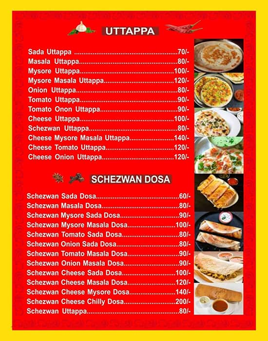 Menu of New Sur Sagar Restaurant, Mahakali, Mumbai