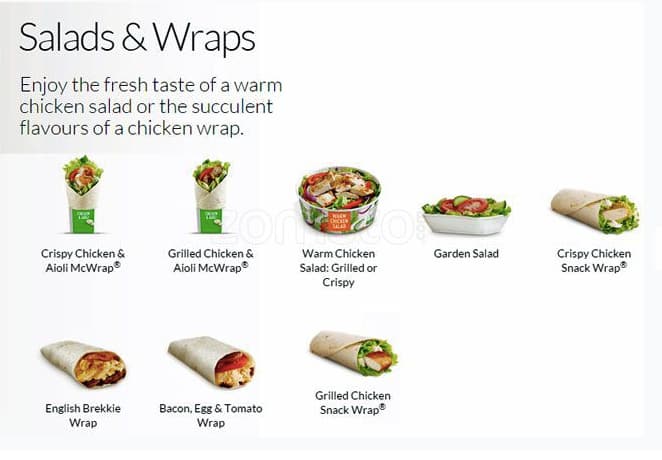 McDonald's Lower Hutt menu