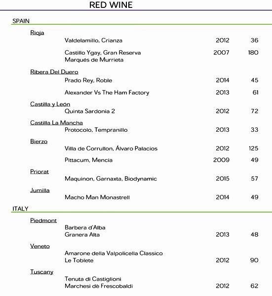 Dylan Hotel, Dublin - an SLH Hotel menu