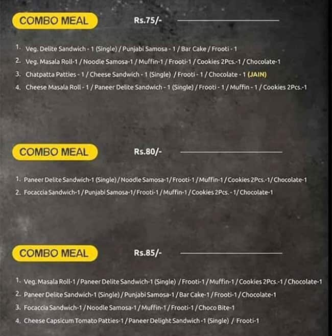 Menu Of Kabhi B, Satellite, Ahmedabad