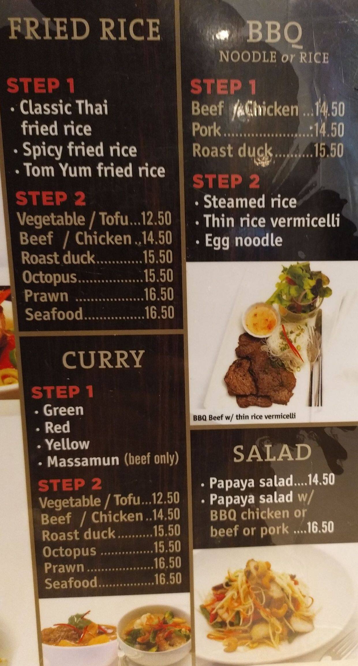 Carta de ThaiRiffic Noodle Bar