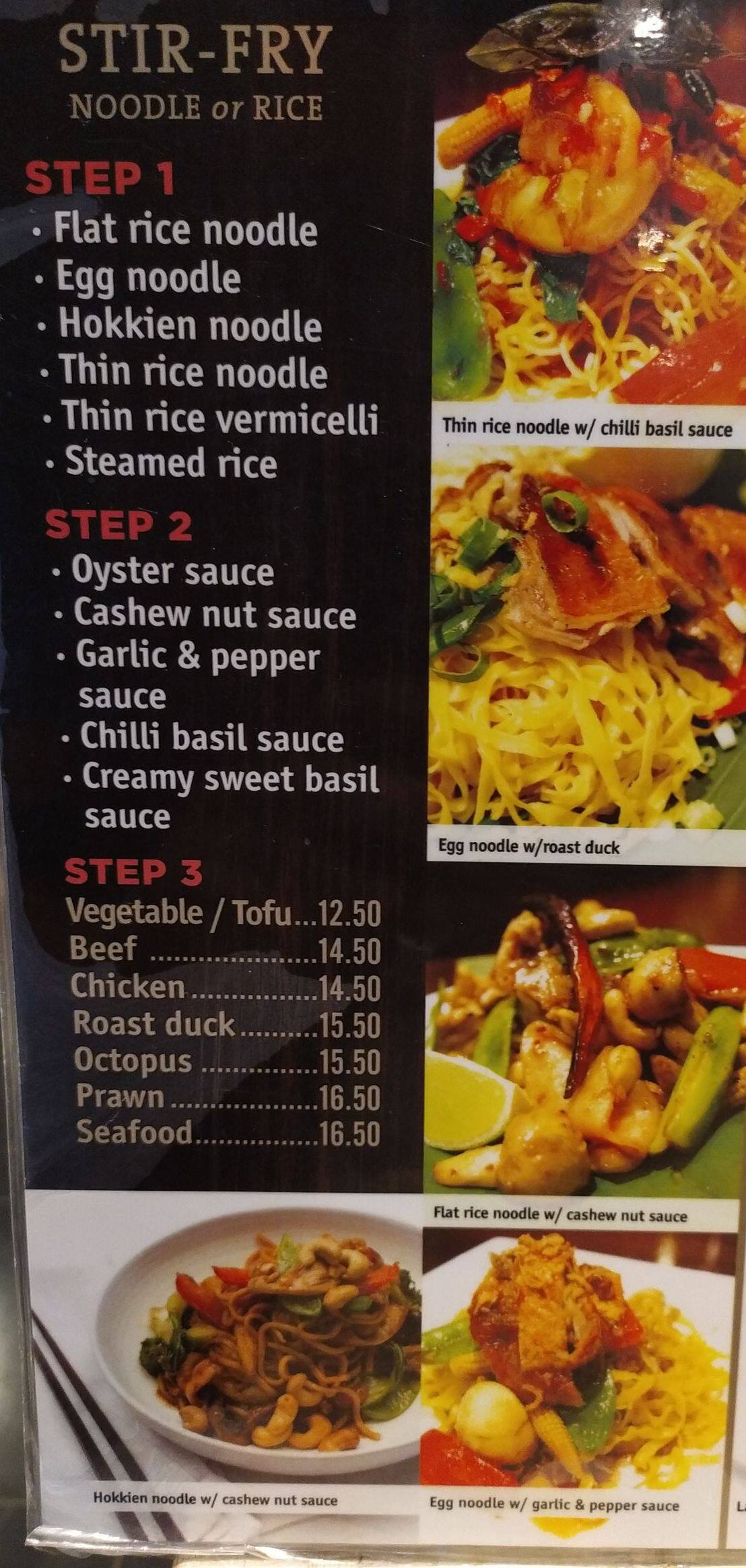 Carta de ThaiRiffic Noodle Bar