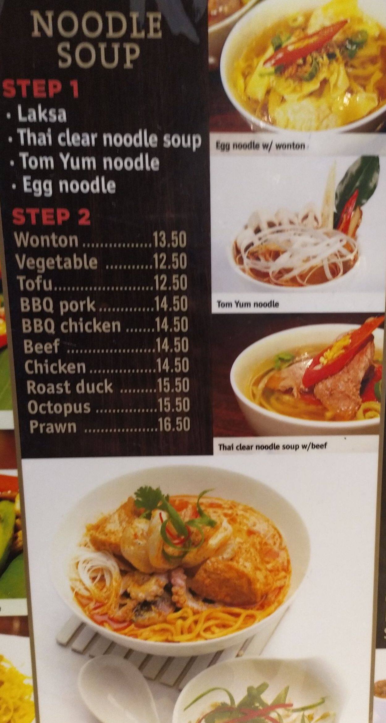 Carta de ThaiRiffic Noodle Bar