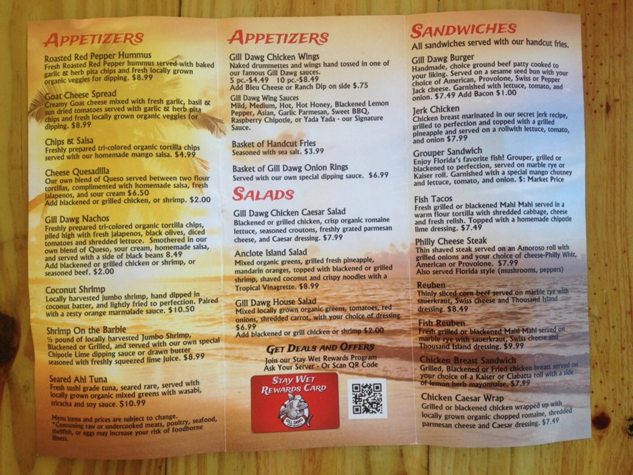 Gill Dawg Menu, Menu for Gill Dawg, Port Richey, Tampa Bay Urbanspoon