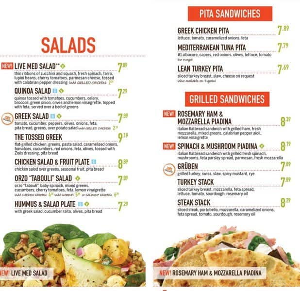 Zoes Kitchen Menu Charlotte Wow Blog