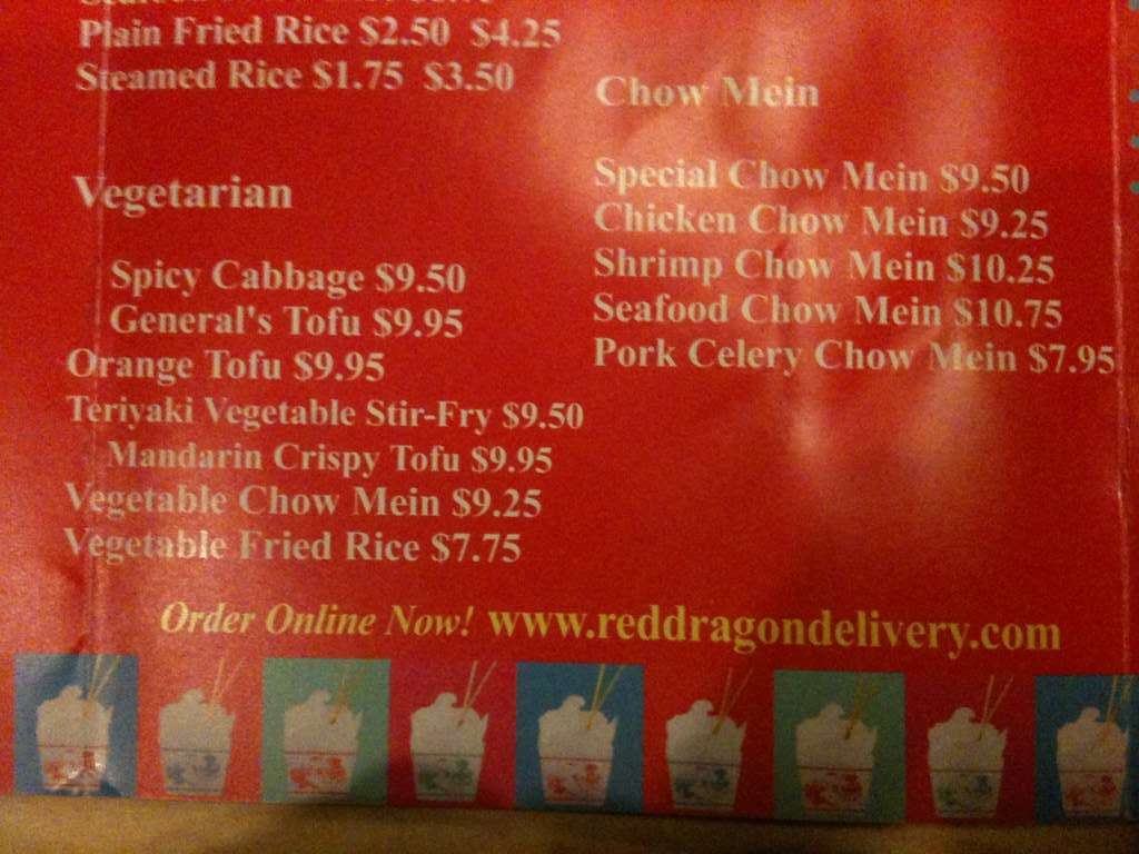 Carta de Chan's Dragon Inn Chinese