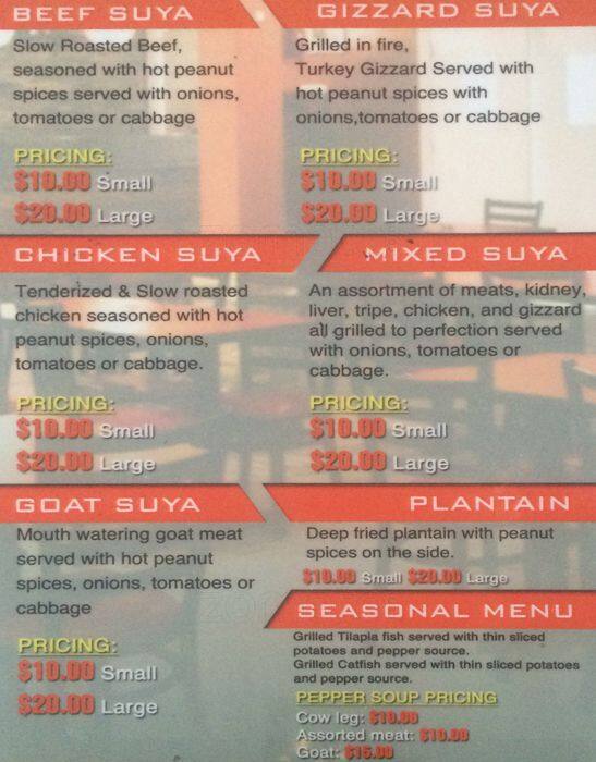 The Suya Spot Menu, Menu for The Suya Spot, North York, Toronto