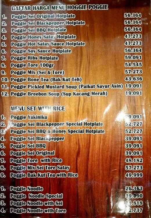 Hoggie Poggie Menu Menu For Hoggie Poggie Puri Indah - 