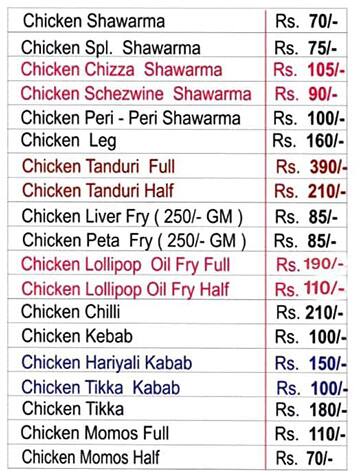 Menu of Veeras Kitchen, Ulwe, Navi Mumbai