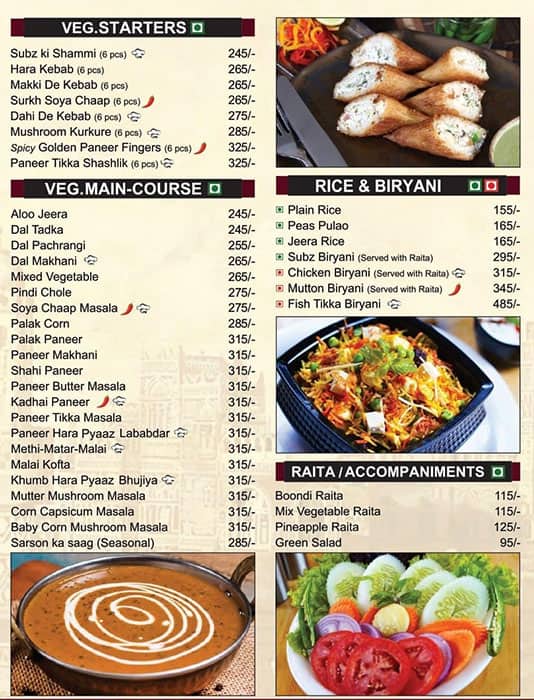Pind deals balluchi menu