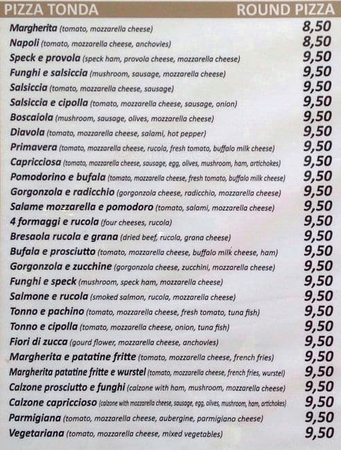 Menu di Voglia di Pizza - Gluten free 