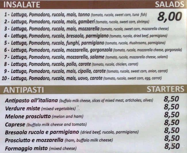 Menu di Voglia di Pizza - Gluten free 